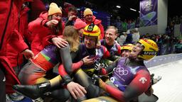 Die deutsche Teamstaffel jubelt