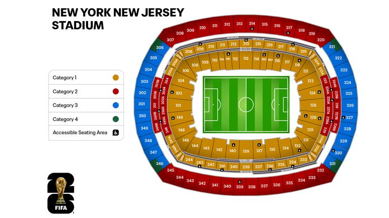 Sitzplan im Stadion New York/New Jersey für die WM 2026
