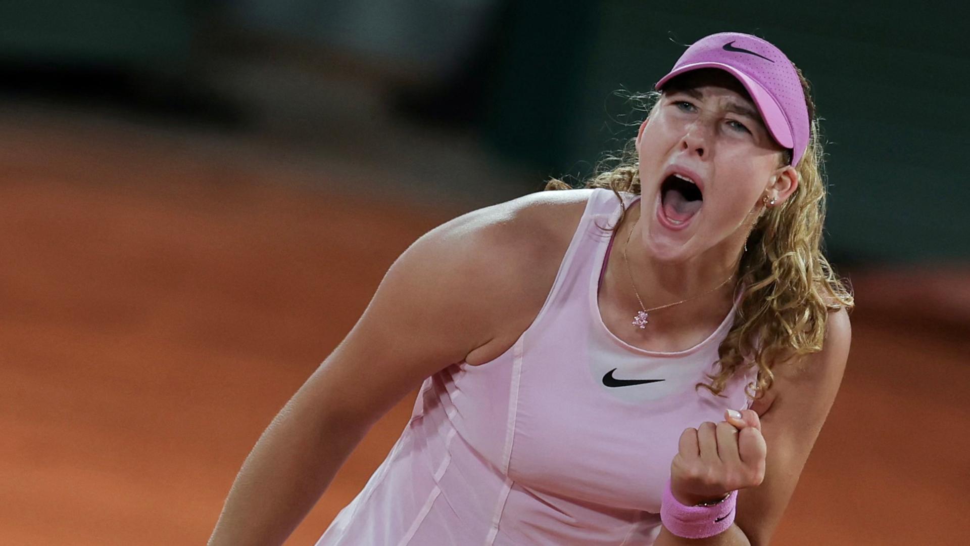 Mirra Andreeva jubelt Ã¼ber ihren Finaleinzug bei den French Open | AFP/Thomas Samson