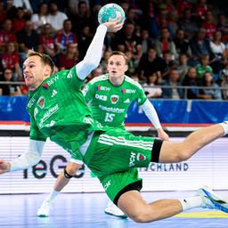 Welthandballer Mathias Gidsel im Trikot der Füchse Berlin (Quelle: IMAGO / wolf-