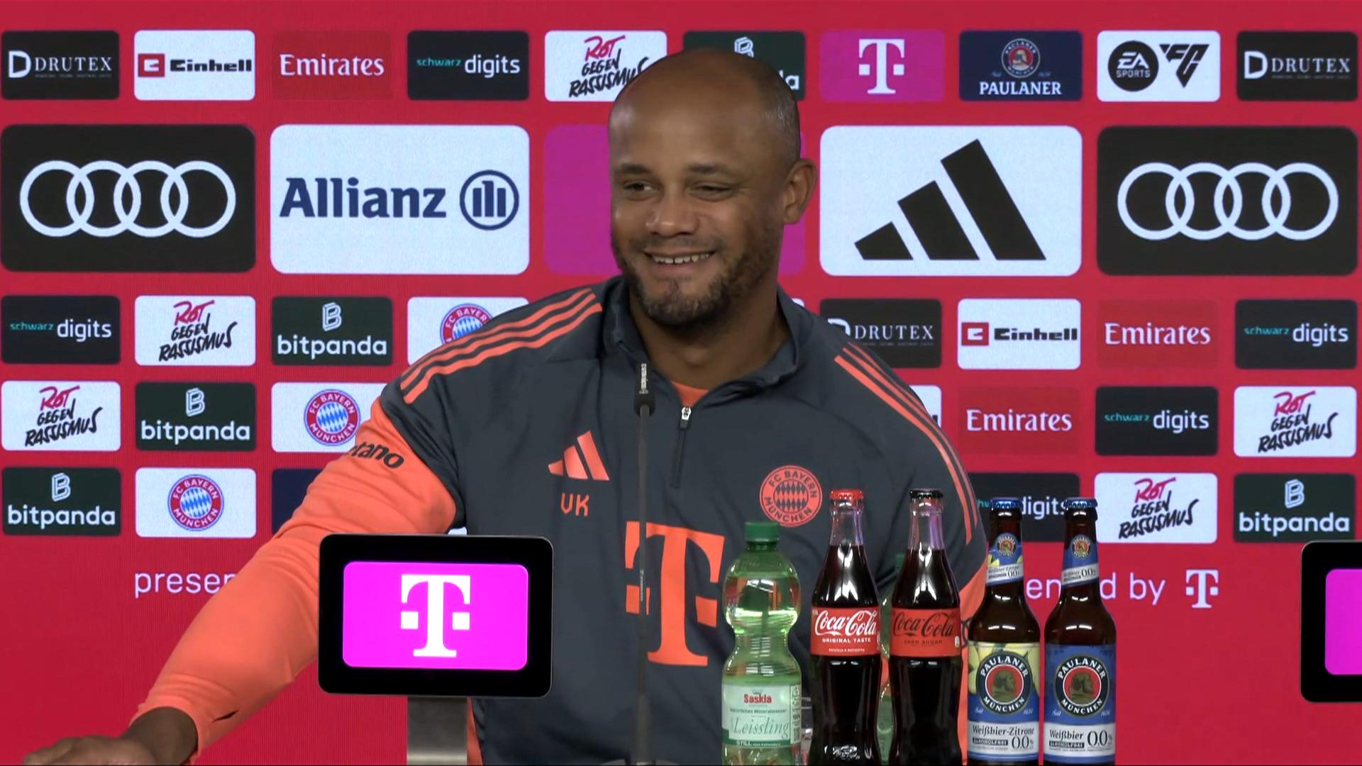 Vincent Kompany auf der Pressekonferenz vor dem Augsburg-Spiel | Sportschau