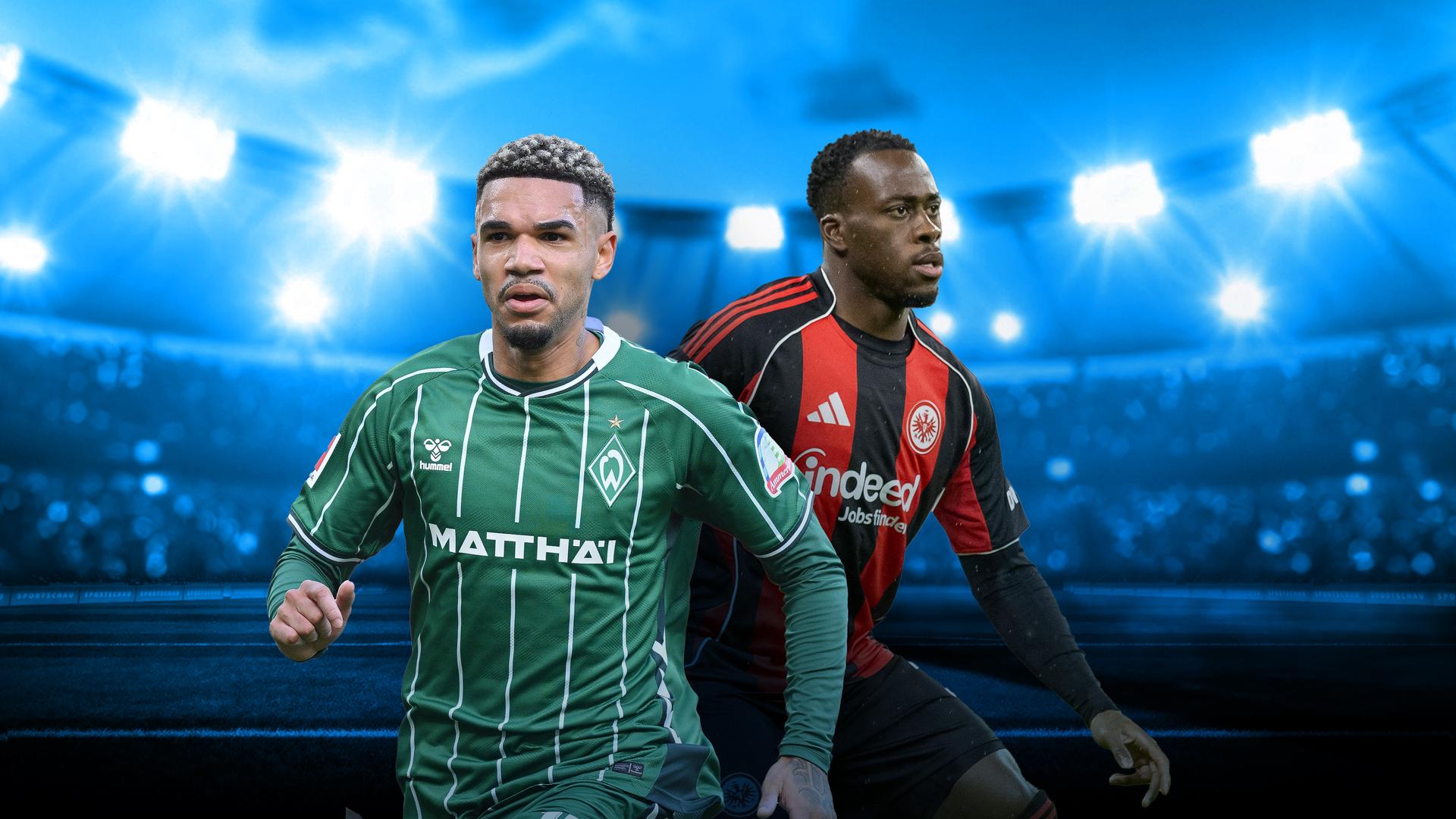 Bremens Justin Njinmah und Frankfurts Arnaud Kalimuendo | Getty Images/Stuart Franklin, IMAGO / Beautiful Sports