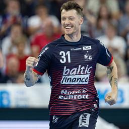 Flensburgs Emil Manfeldt Jakobsen jubelt.