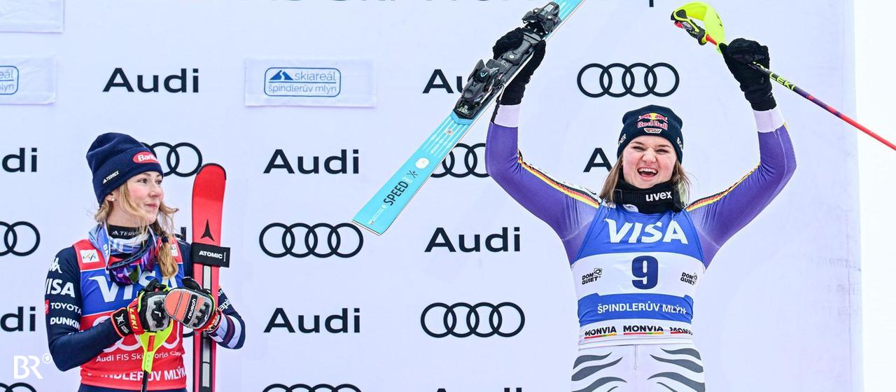 Zwei Ski-Stars: Mikaela Shiffrin (l.) und Emma Aicher