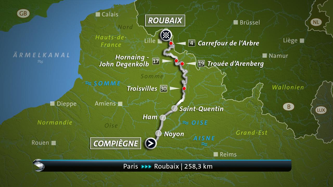 Das ist die Strecke von Paris-Roubaix 2026