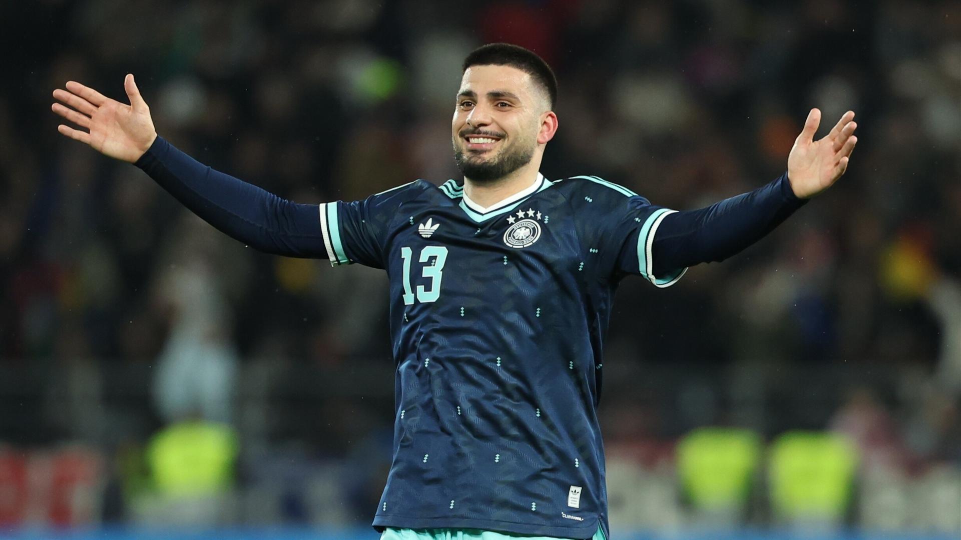 Freude bei Deniz Undav nach seinem Siegtreffer im Testspiel gegen Ghana | picture alliance/dpa | Christian Charisius