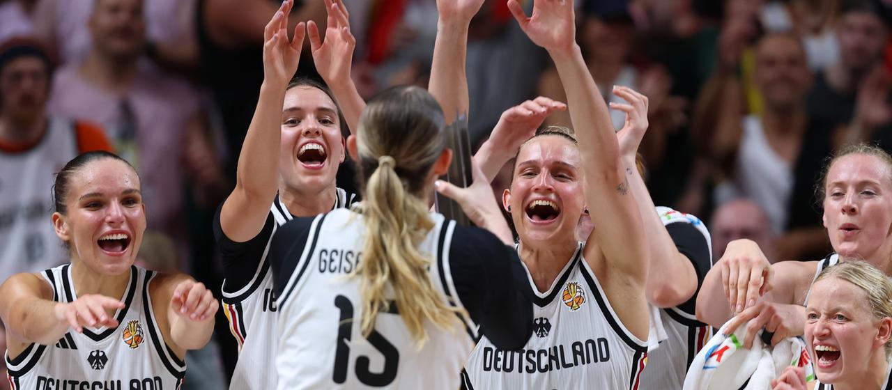 Jubel der deutschen Basketball-Nationalmannschaft