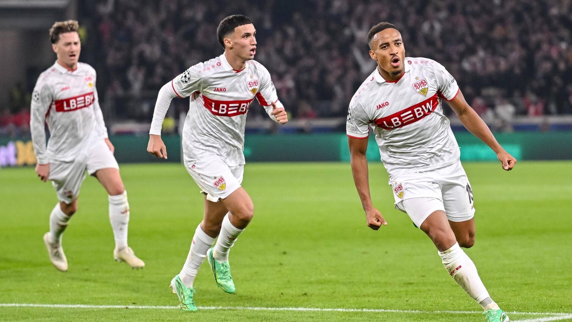 Jamie Leweling hat gegen in der Champions League Atletico Madrid das 1:0 fÃ¼r den VfB Stuttgart geschossen. | IMAGO, IMAGO / MIS