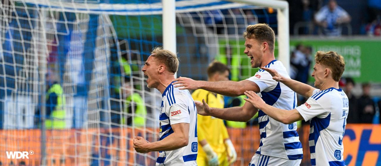 Florian Krüger bejubelt den eigenen Treffer