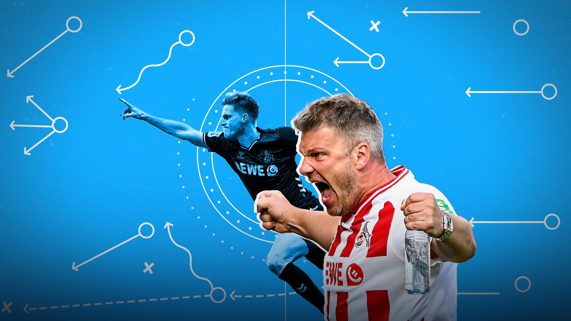 Kölns Trainer Lukas Kwasniok (vorne) und Marius Bülter | IMAGO/DeFodi Images, Getty Images/Alex Grimm