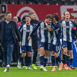 Audio: rbb24 Inforadio | 26.10.2025 | Lars Becker | IMAGO / Matthias Koch Die Spieler von Hertha BSC feiern das 1:0 gegen Fortuna Düsseldorf (Foto: IMAGO / Matthias Koch)
