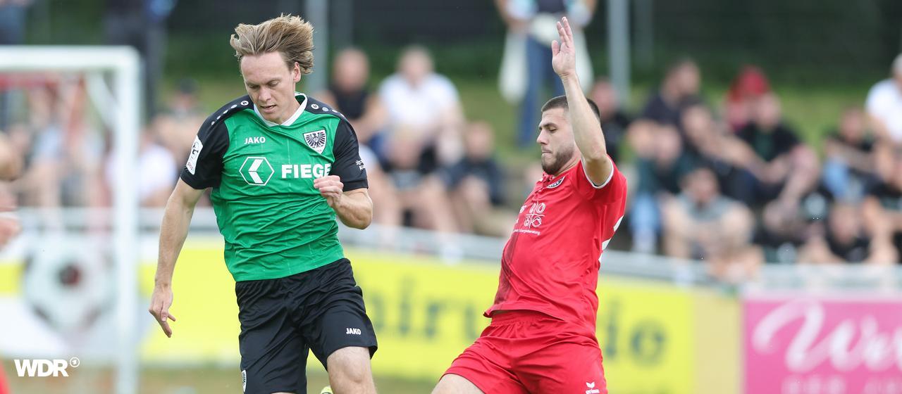 Münster Ryan Johansson in Aktion gegen Eintracht Rheine
