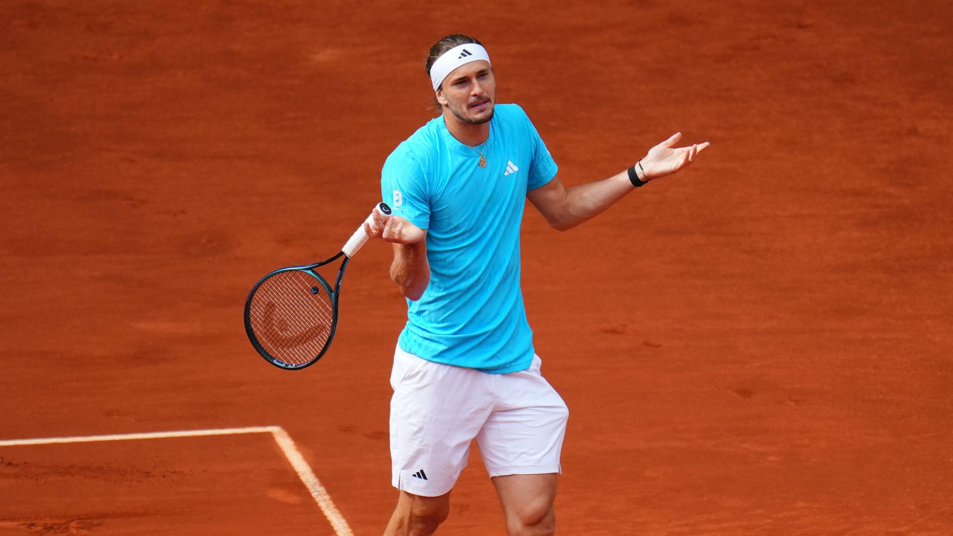 Ein ratloser Alexander Zverev | AP/Manu Fernandez