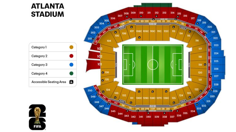 Sitzplan im Stadion Atlanta für die WM 2026 | Screenshot Sitzplan im Stadion Atlanta für die WM 2026