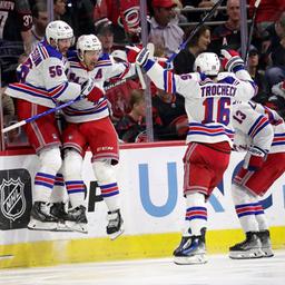 Jubel bei den New York Rangers nach dem entscheidenen Treffer in der Verlängerung