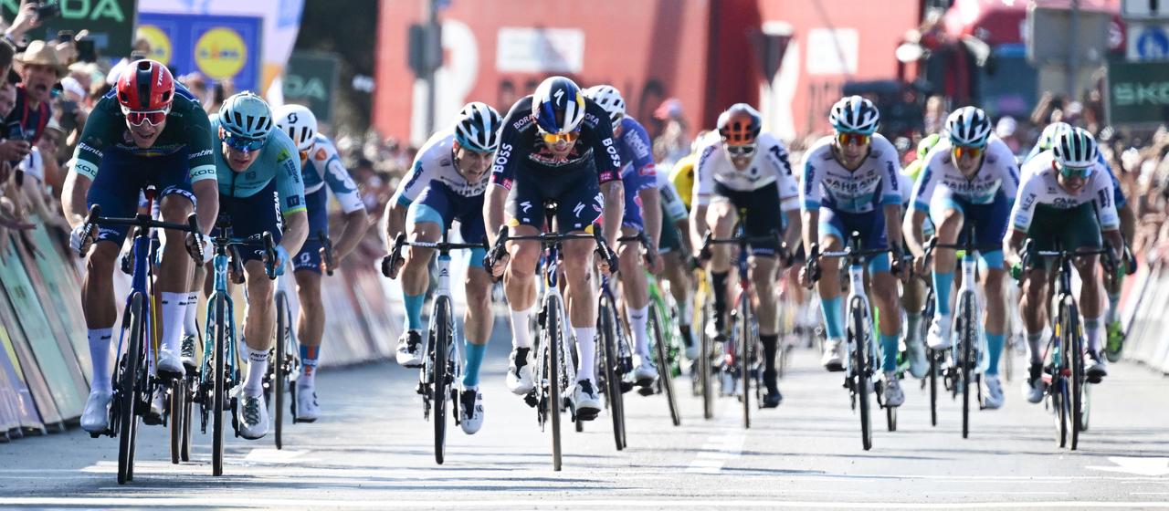 Das Sprintfinale der 3. Etappe der Deutschland Tour in Schwenningen