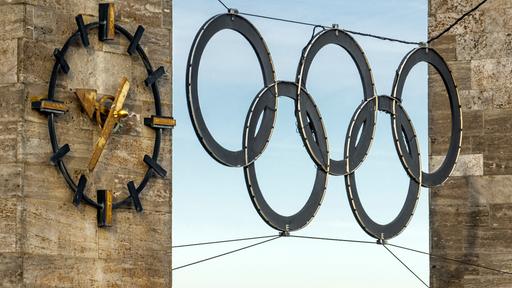 Die Olympischen Ringe am Berliner Olympiastadion