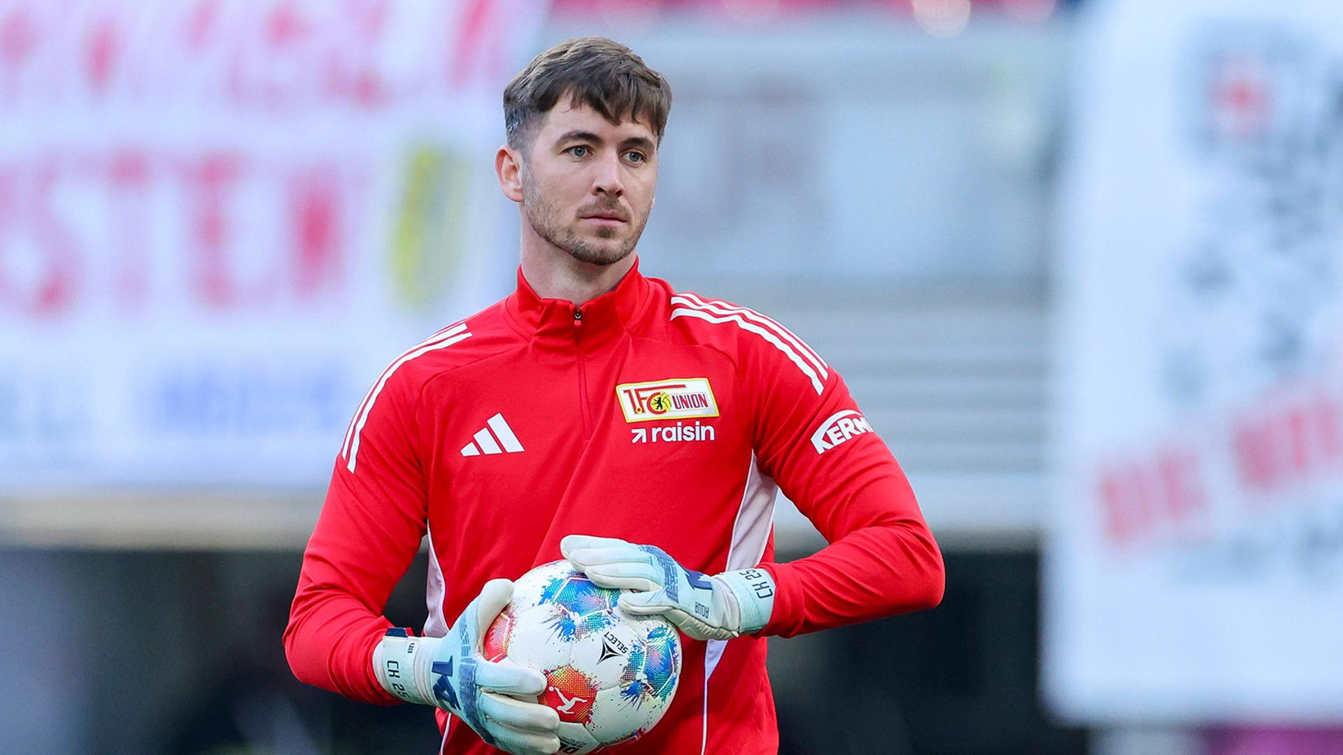 Torwart Carl Klaus in Leipzig vor seinem ersten Bundesliga-Einsatz für Union (24. April, Quelle: Imago/ Defodi.de) | www.imago-images.de