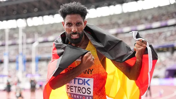 Marathonläufer Amanal Petros bei der Leichtathletik-WM in Tokio.