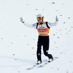 Domen Prevc in Garmisch-Partenkirchen in Aktion