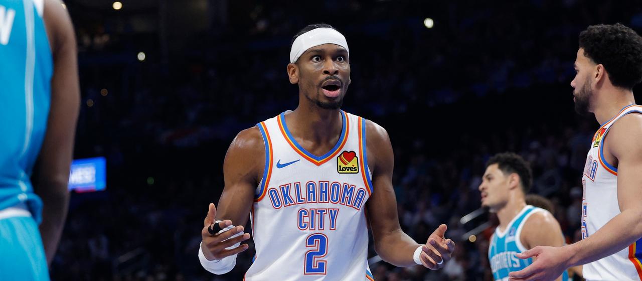 Oklahoma City Thunder´s Shai Gilgeous-Alexander entsetzt nach Foul-Entscheidung