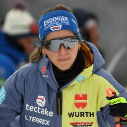 Franziksa Preuß vor dem Sprint in Antholz