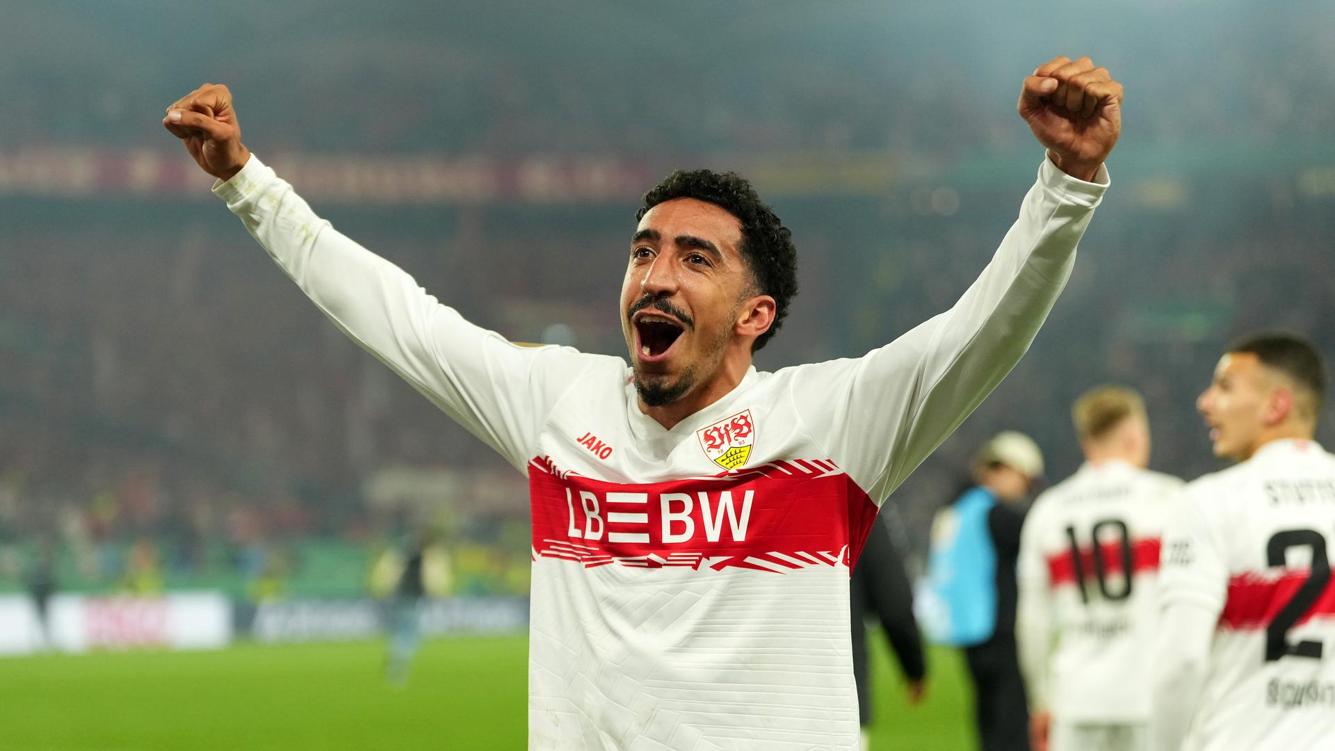 Tiago Tomas jubelt mit den VfB-Fans | Getty Images/Sona Maleterova