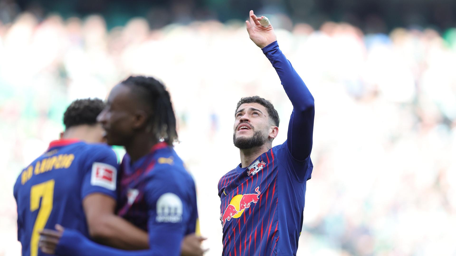 Celebration after Romulo scores to make it 2-0