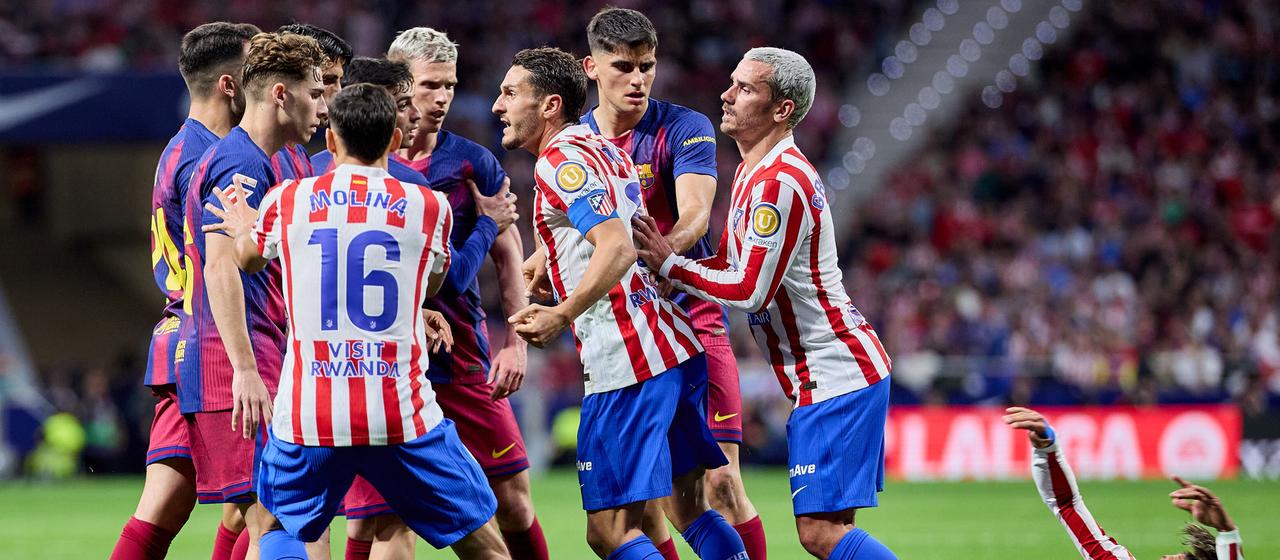 Aufregung beim Spiel zwischen Atletico Madrid und dem FC Barcelona