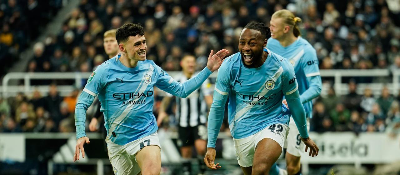 Manchester Citys Antoine Semenyo bejubelt seinen Treffer