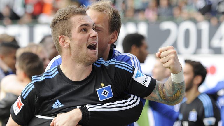 0:0 plus 1:1 macht Sieger HSV - Pierre-Michel Lasogga feiert sein Tor in Fürth 2014 | imago 0:0 plus 1:1 macht Sieger HSV - Pierre-Michel Lasogga feiert sein Tor in Fürth 2014