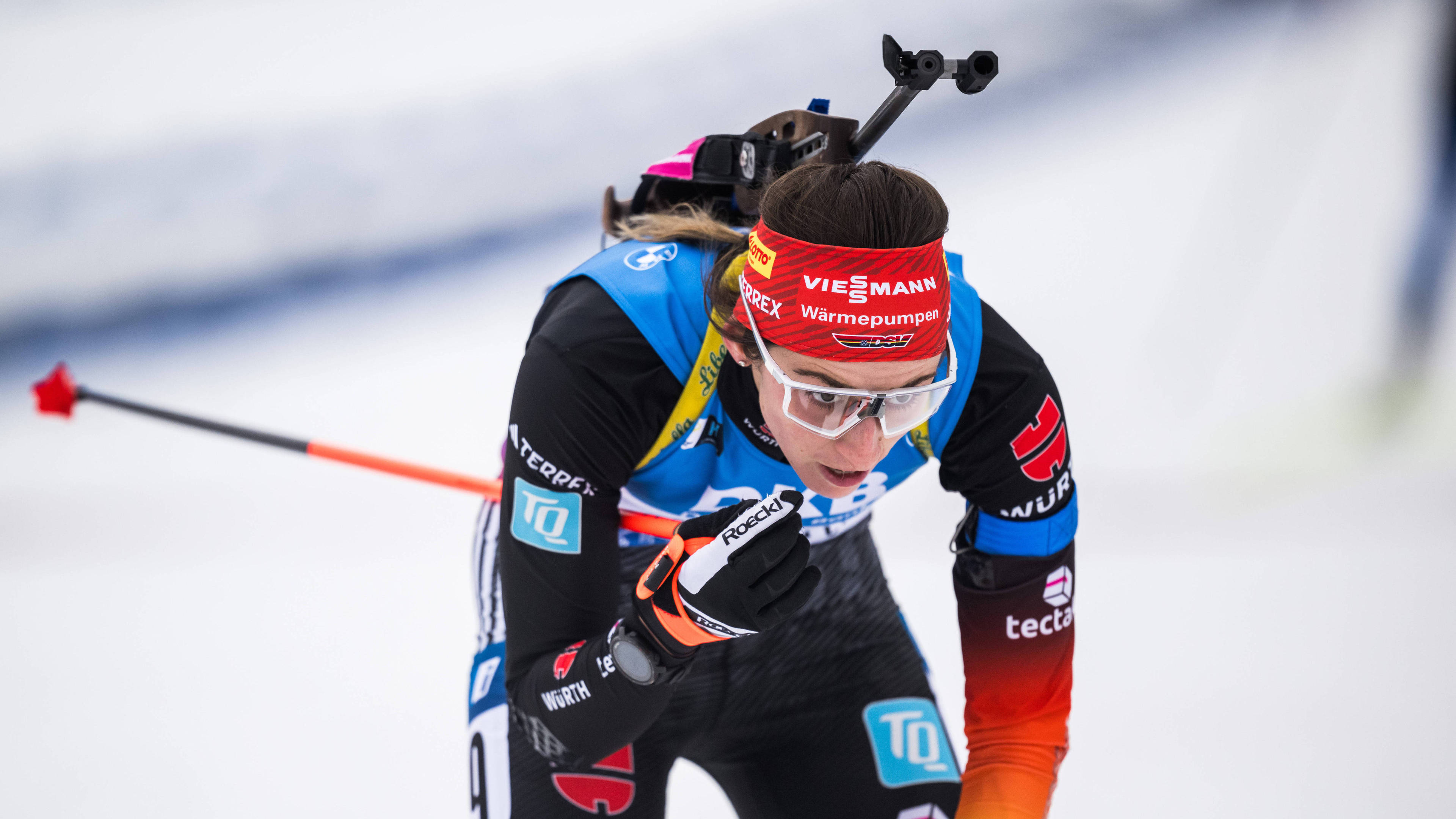 Vanessa Voigt aus Deutschland beim Biathon in Oslo