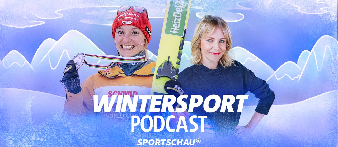 Katharina Schmid (l.) und Julia Kleine im Wintersport-Podcast