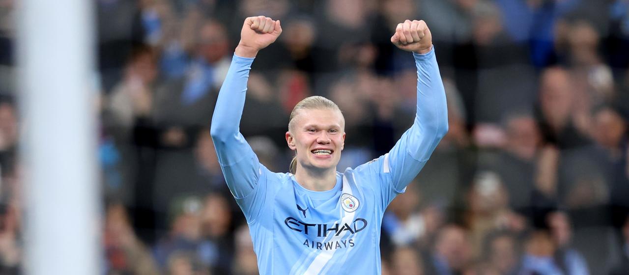 Erling Haaland jubelt