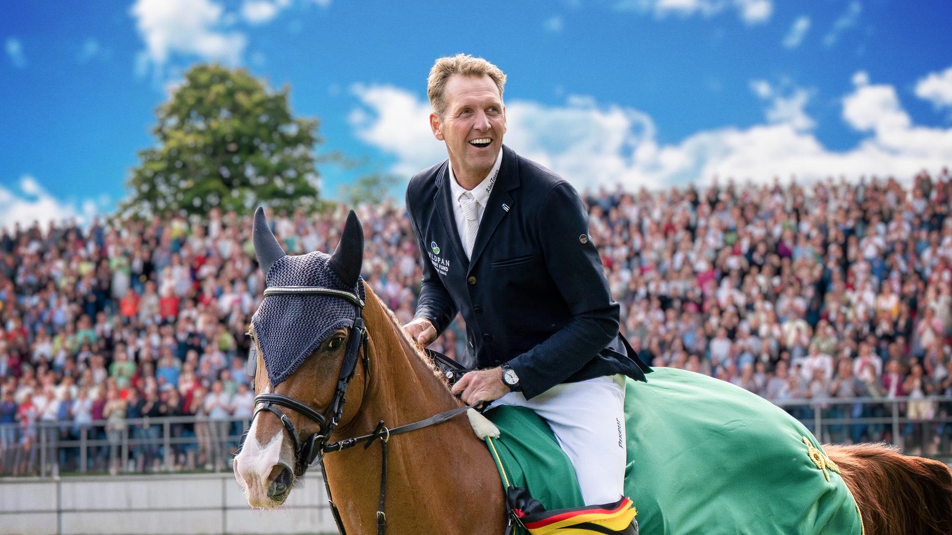 RIDE – Reitsport zwischen Wettkampf, Glamour und Tierwohl. Die neue Doku-Serie - jetzt streamen in der ARD Mediathek. | hr/DPA Picture Alliance/Hintergrund mit KI generiert