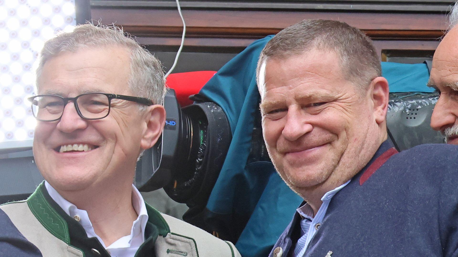 Sportvorstand Max Eberl (r.) und Vorstandsvorsitzender Jan-Christian Dreesen | picture-alliance/dpa