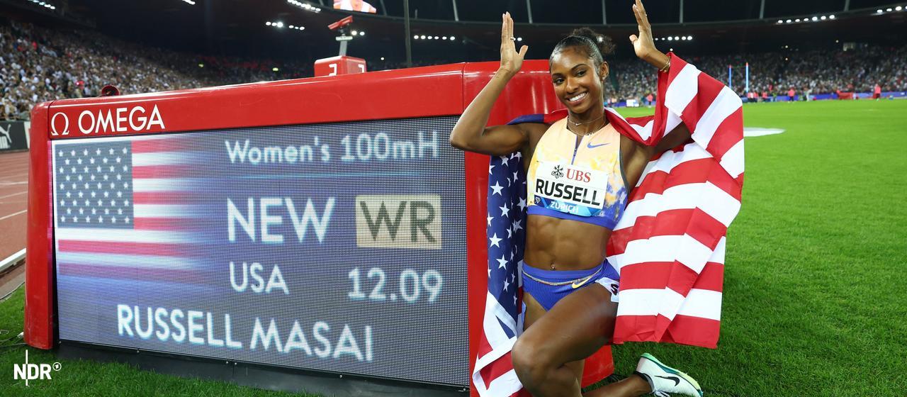 Masai Russell bejubelt ihren neuen Weltrekord