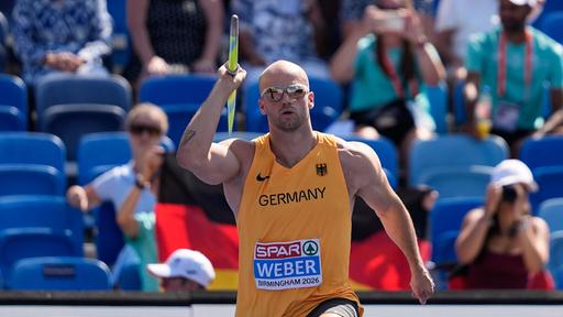 Speerwerfer Julian Weber bei der Leichtathletik-EM in Birmingham.
