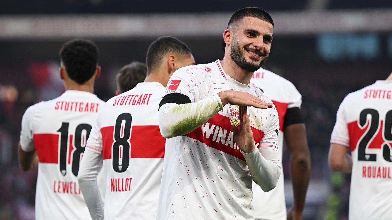 Deniz Undav vom VfL Stuttgart jubelt im Spiel gegen RB Leipzig | Getty Images/Christian Kaspar-Bartke
