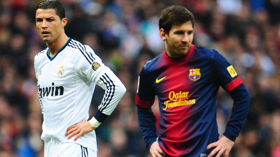 Cristiano Ronaldo (l.) 2013 mit Lionel Messi
