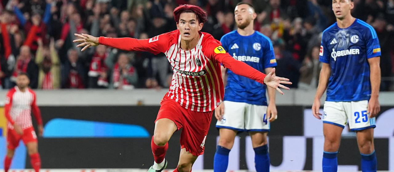 Keisuke Goto jubelt über sein Tor