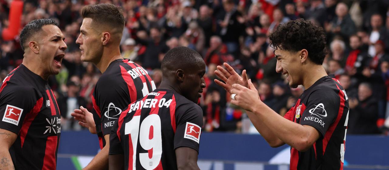 Leverkusen bejubelt Treffer zum 1:1