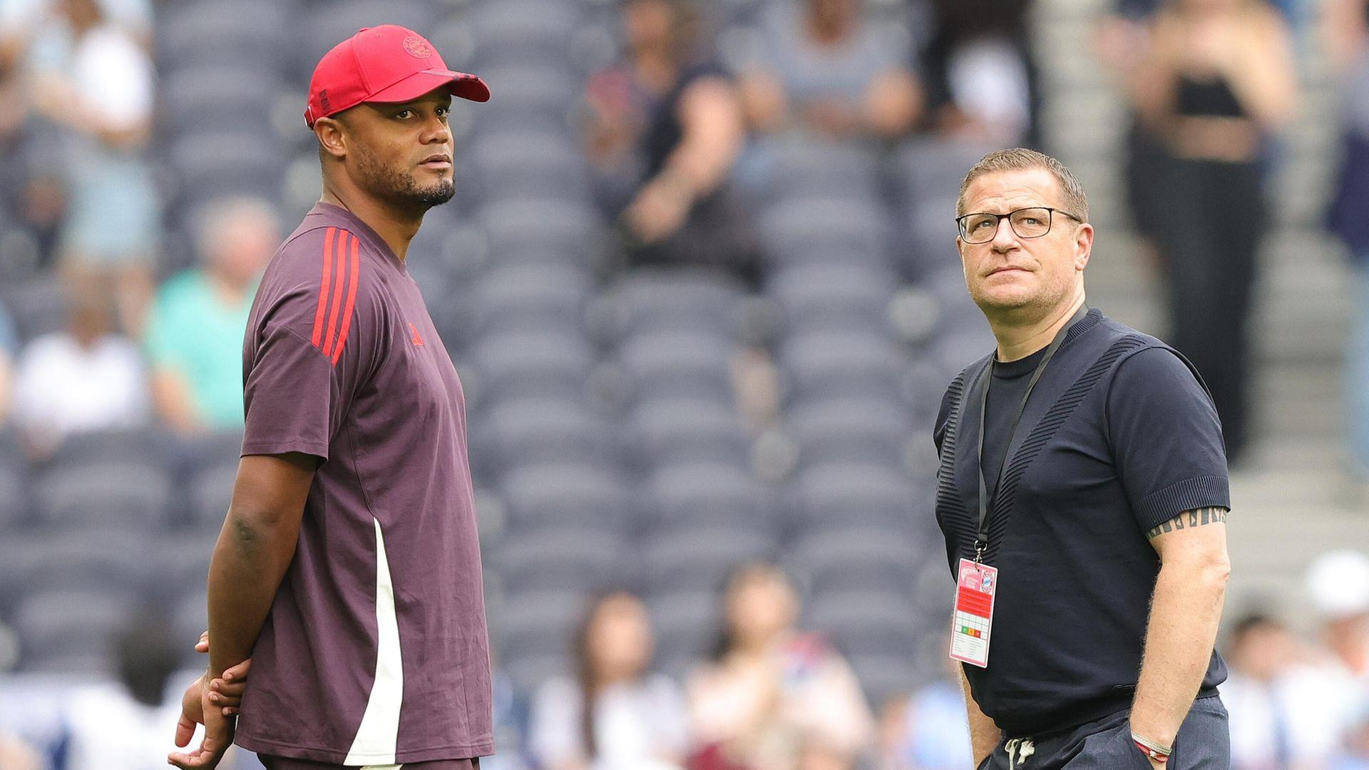 Trainer Vincent Kompany (l.) und Sportvorstand Max Eberl | picture-alliance/dpa