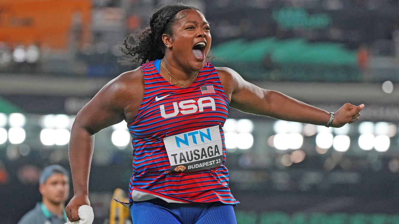 LeichtathletikWM 2023 DiskuswurfFinale der Frauen Tausaga holt