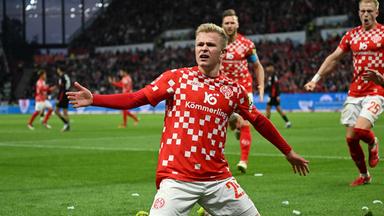 Frankfurter Wunschstürmer: der Mainzer Jonathan Burkardt, hier nach seinem Treffer gegen die SGE.