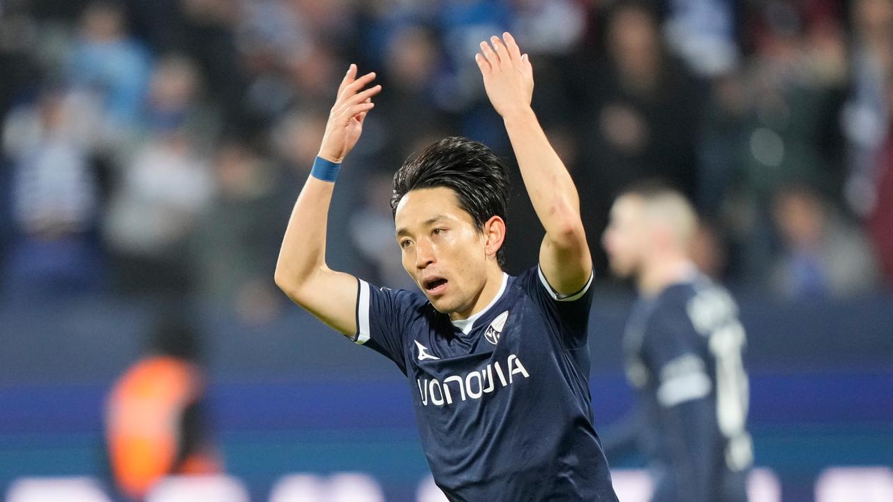 Bochums Koji Miyoshi feiert seinen späten Ausgleichstreffer gegen Bayer Leverkusen | Martin Meissner/AP