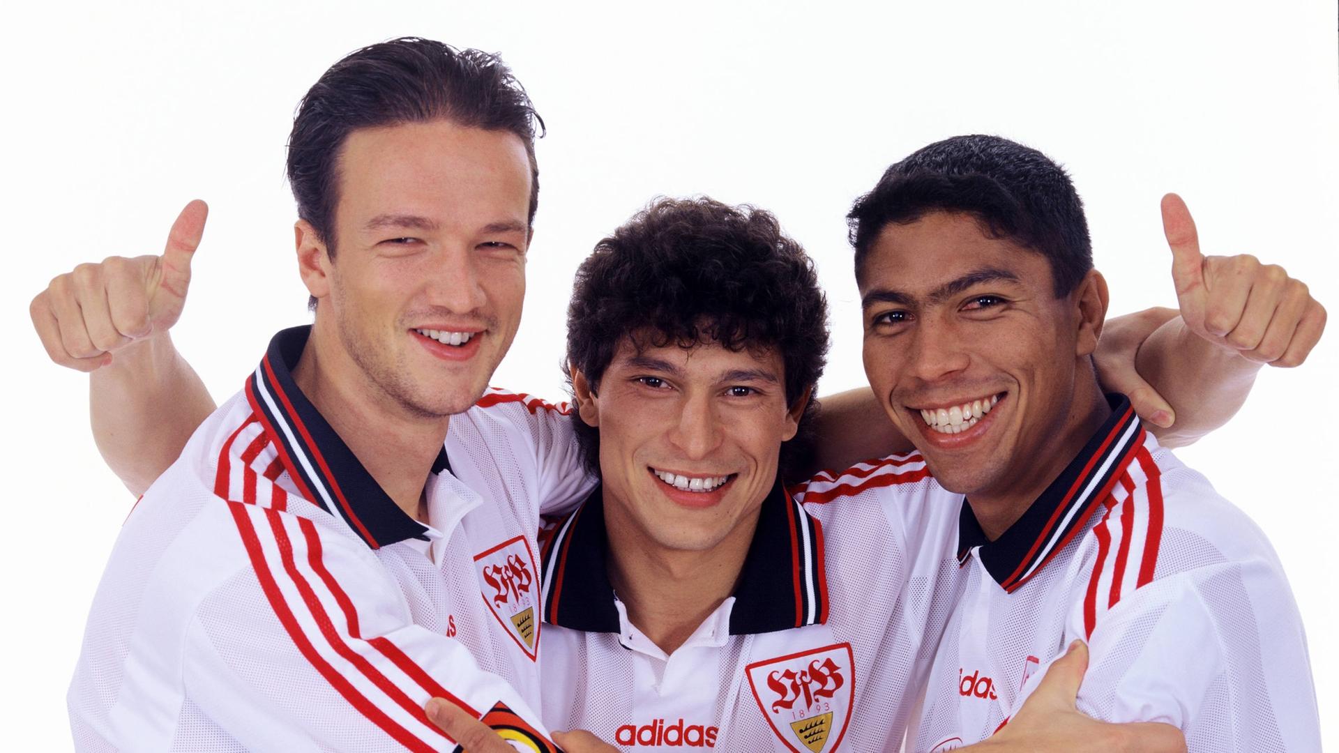 Fredi Bobic, Krassimir Balakow und Giovane Elber (1997) | IMAGO/HJS