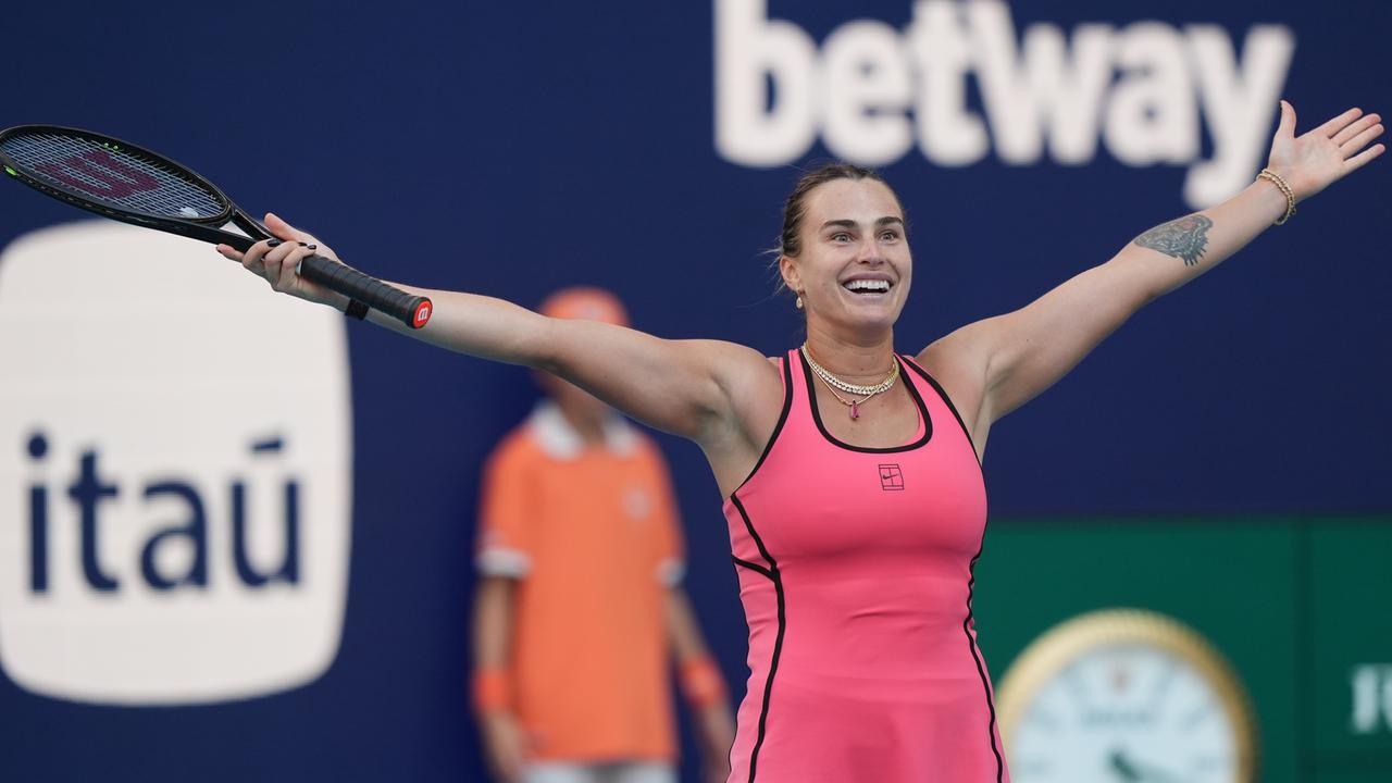 Tennisprofi Sabalenka feiert 