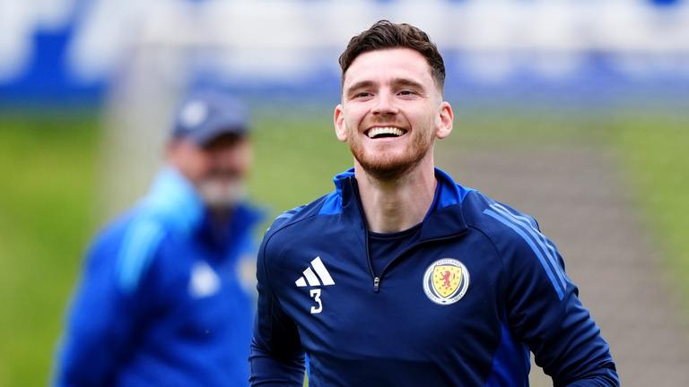 Der schottische Kapitän Andrew Robertson beim Training