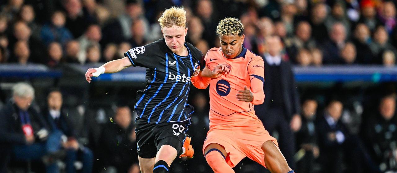 Seys Joaquim im Duell mit Lamine Yamal | IMAGO / Fotonachrichten Seys Joaquim im Duell mit Lamine Yamal